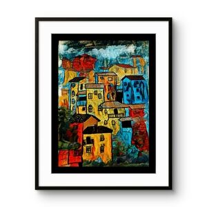 Stacked in Color Art Print wit Frame and mat